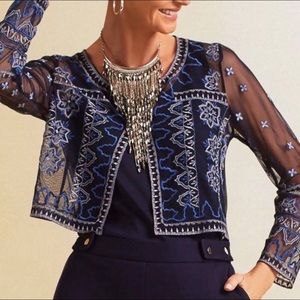Chico’s Embroidered sheer bolero